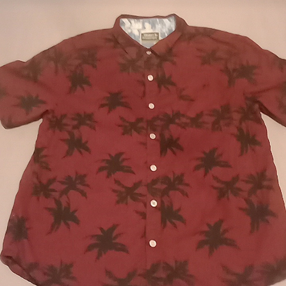 Modern amusement extra large short sleeve button-up shirt.